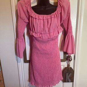 Pink Pretty Little Thing body con dress size 16